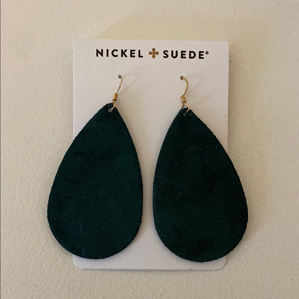 Nickel & Suede Ivy Suede Teardrop Earrings Size M